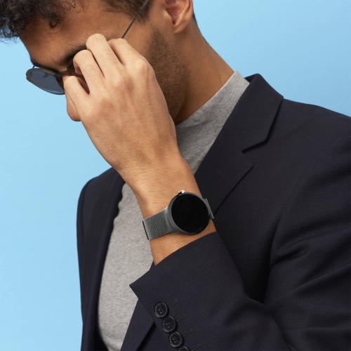 Bracelet métal compatible avec les bracelets Pixel montre Google pour femmes, bracelet remplacement bracelet boucle mailles inox pour Pixel montre