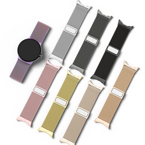 Bracelet métal compatible avec les bracelets Pixel montre Google pour femmes, bracelet remplacement bracelet boucle mailles inox pour Pixel montre