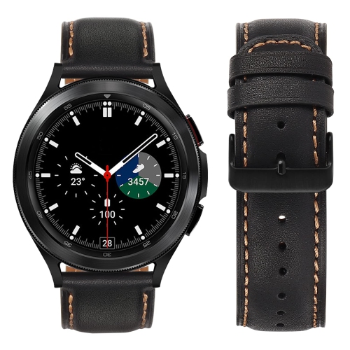 Tasikar 20mm Leather Bands Compatible with Samsung Galaxy Watch 4/Watch 5/Watch 5 Pro Band, Premium Genuine Leather Replacement Bracelet Strap