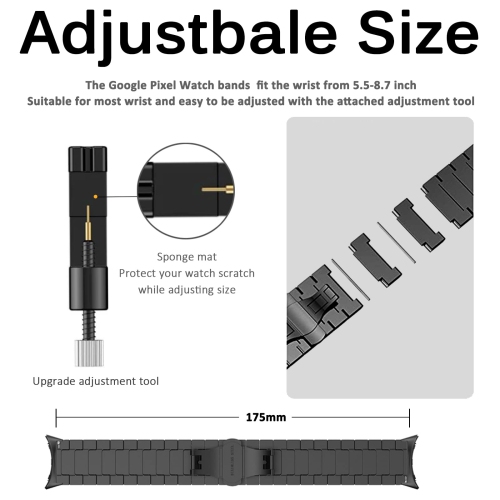 Miimall compatible avec le bracelet pour montre Pixel de Google, femmes, acier inoxydable, bracelet remplacement fermoir papillon pour Pixel de Google