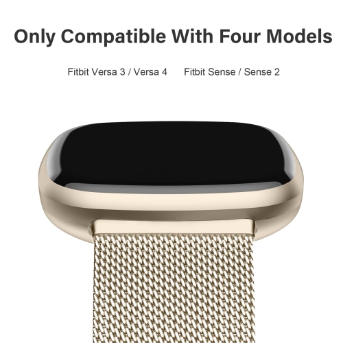 JQMUHLC – bracelets en acier inoxydable pour Versa 3/Sense et montre intelligente Sense 2/Versa 4 de Fitbit pour femmes, élégant bracelet ajustable à