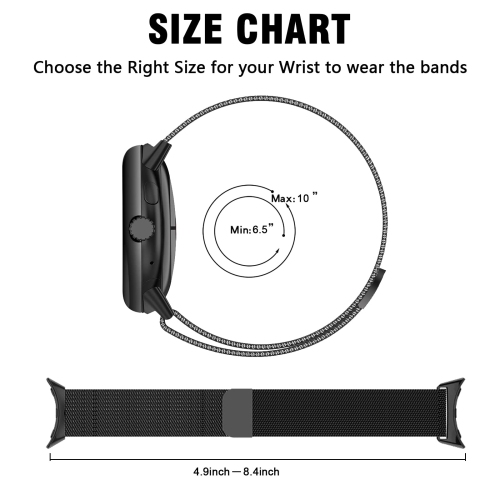 Kakurookie Compatible for Google Pixel Smart Watch Bands Women Men, Stainless Steel Magnetic Metal Strap Quick Release Replacement Wristband Bracelet