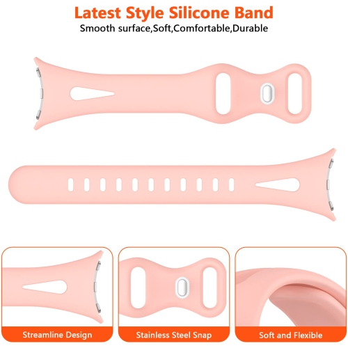 Lyfatz Compatible With Google Pixel Watch Bands for Women Men, Slim Thin Stylish Durable Soft Silicone Slim Hollow Out Sport Watch Bands for Google