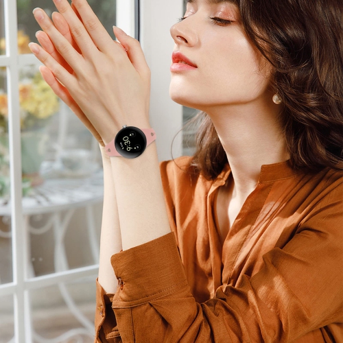 Lyfatz Compatible With Google Pixel Watch Bands for Women Men, Slim Thin Stylish Durable Soft Silicone Slim Hollow Out Sport Watch Bands for Google