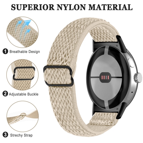 NINKI Stretchy Nylon Band Compatible Google Pixel Watch Bands Men Women,Adjustable Sport Breathable Soft Wristband Loop Woven Strap for Google Pixel