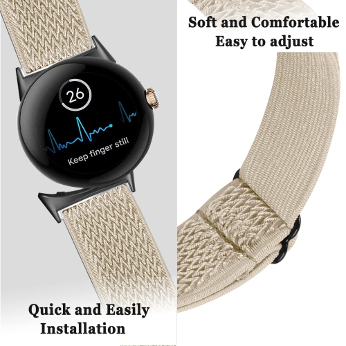 NINKI Stretchy Nylon Band Compatible Google Pixel Watch Bands Men Women,Adjustable Sport Breathable Soft Wristband Loop Woven Strap for Google Pixel