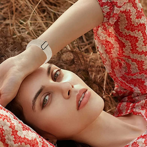 NINKI Stretchy Nylon Band Compatible Google Pixel Watch Bands Men Women,Adjustable Sport Breathable Soft Wristband Loop Woven Strap for Google Pixel