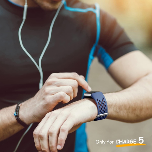 Fitbit Charge 5 Bands for Women Men, Breathable and Waterproof Wristband Replacement Bracelet Strap for Fitbit Charge 5 Fitness Tracker Accessories,