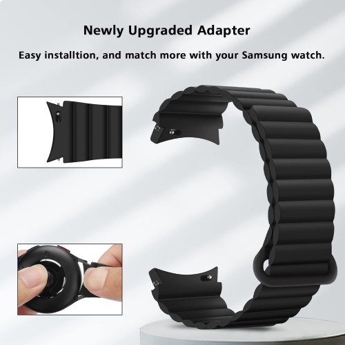 HITZEE Bands Compatible with Samsung Galaxy Watch 4 Band 40mm 44mm Galaxy Watch 5, 20mm Silicone Magnetic Loop Sport Strap Bracelet for Galaxy