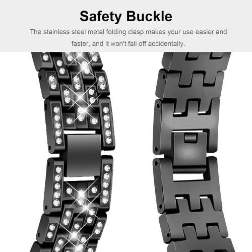 Miimall Compatible with Google Pixel Watch Band, Bling Diamond Rhinestone Stainless Steel Metal Replacement Strap Wristband for Google Pixel Watch