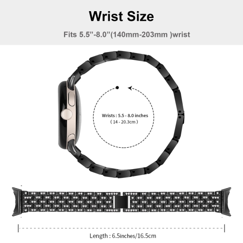 Miimall Compatible with Google Pixel Watch Band, Bling Diamond Rhinestone Stainless Steel Metal Replacement Strap Wristband for Google Pixel Watch