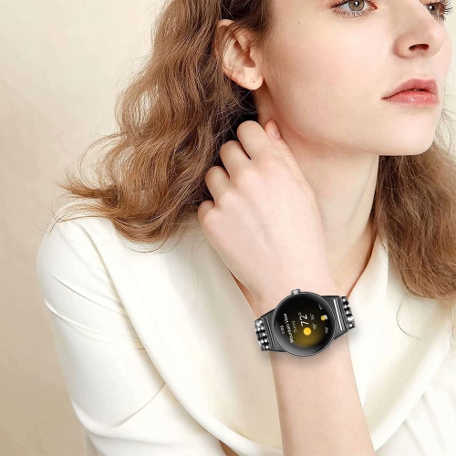 Miimall Compatible with Google Pixel Watch Band, Bling Diamond Rhinestone Stainless Steel Metal Replacement Strap Wristband for Google Pixel Watch