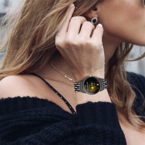 Miimall Compatible with Google Pixel Watch Band, Bling Diamond Rhinestone Stainless Steel Metal Replacement Strap Wristband for Google Pixel Watch