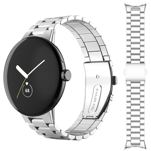 Miimall Compatible with Google Pixel Watch Band Metal, No Gap Stainless Steel Metal Wristband Strap Band for Google Pixel Watch 2022 Men Women