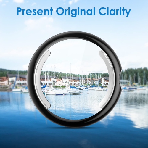 NANW 4-Pack Screen Protector Compatible with Google Pixel Watch, Soft TPU Rugged Bumper Case Cover All-Around Protective Plated Bumper Shell