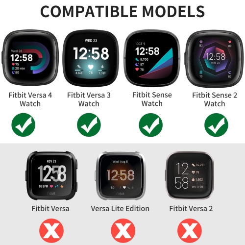 Fitbit Versa 3 bands/Versa 4 band/Fitbit Sense/Sense 2 Metal Solid Stainless Steel Replacement Bracelet Wristband for Fitbit Versa 3/4 & Fitbit