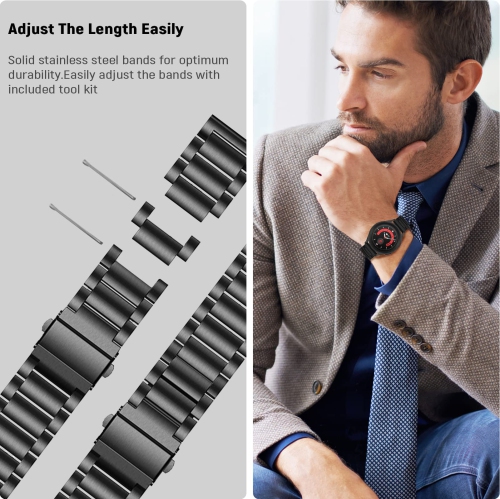 SPGUARD Galaxy Watch 5 Band 40mm/44mm/Pro 45mm&Galaxy Watch 4 Band 40mm/44mm/Watch 4 Classic 42mm/46mm Stainless Steel Metal 20mm Bands Compatible