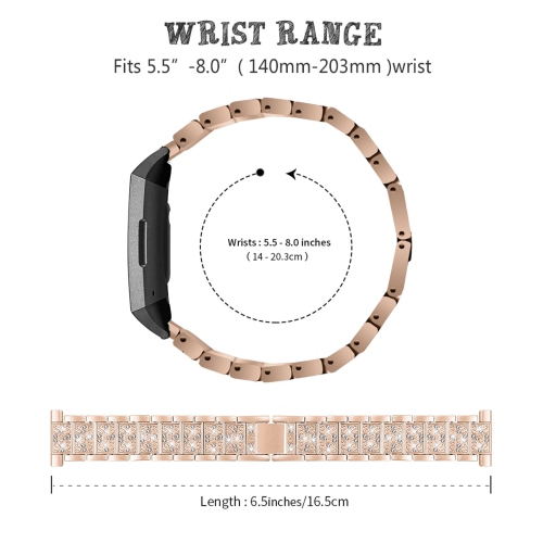 Fitbit Charge 5 Bands, Dressy Metal Bracelet Luxurious Rhinestone Replacement Wristband Strap for Women