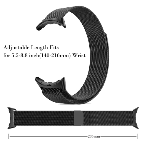 BESIOFO Compatible for Google Pixel Watch Bands with Screen Protector Case,Stainless Steel Mesh Sport Milanese Loop Adjustable No Gap Bracelet for