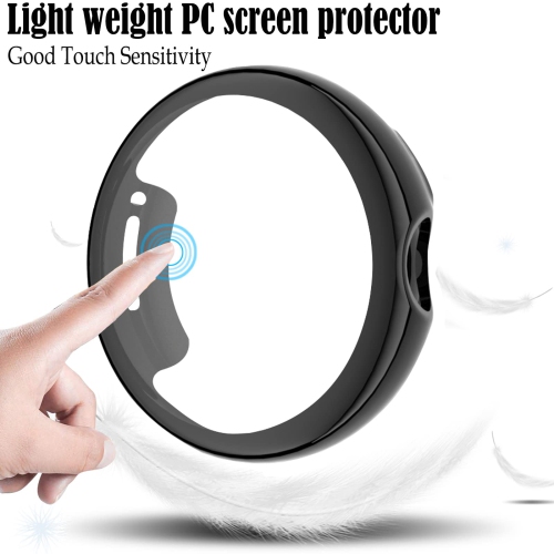 BESIOFO Compatible for Google Pixel Watch Bands with Screen Protector Case,Stainless Steel Mesh Sport Milanese Loop Adjustable No Gap Bracelet for