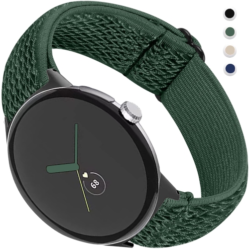 Bracelet en nylon élastique pour Pixel Watch 2 de Google, bracelet sport souple ajustable, bracelet tissé perméable à l'air pour hommes et femmes –