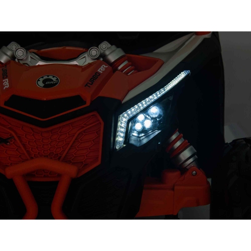 KidsVIP Kids Ride On Can-Am Maverick RS UTV 2x24V Battery Powered Off Road Buggy: Rubber Wheels, 2 Leather Seats, 4x4 AWD, Music Player, Remote