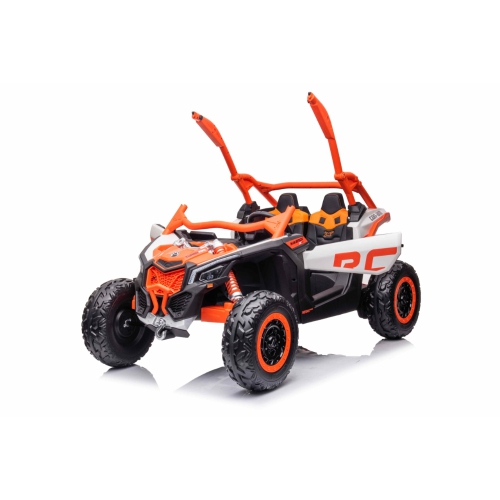 KidsVIP Kids Ride On Can-Am Maverick RS UTV 2x24V Battery Powered Off Road Buggy: Rubber Wheels, 2 Leather Seats, 4x4 AWD, Music Player, Remote