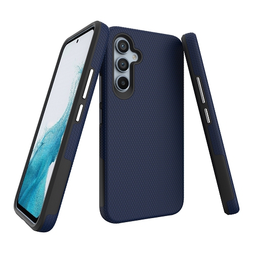 CC  Topsave Triangle Pattern PC Back+Inner Tpu Dual Layer Hybrid Case for Samsung Galaxy A54 5G 6.4" In Navy Blue