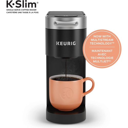 Keurig K-Slim Single Serve K-Cup Pod Coffee Maker, Featuring Simple Push Button Controls And MultiStream Technology, Black