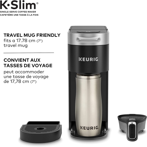 Keurig K-Slim Single Serve K-Cup Pod Coffee Maker, Featuring Simple Push Button Controls And MultiStream Technology, Black