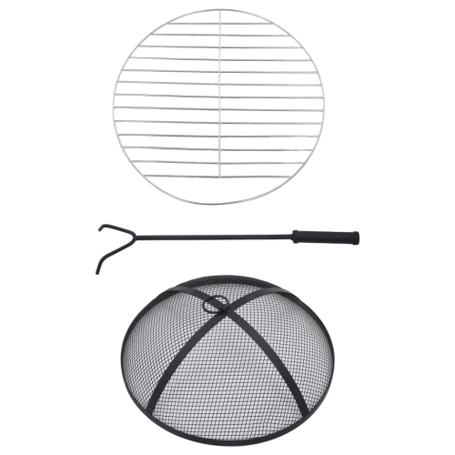 vidaXL Mosaic Fire Pit Table Terracotta and White 26.8" Ceramic