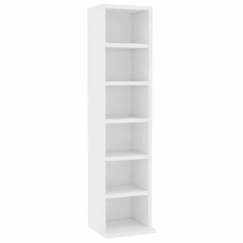 vidaXL CD Cabinet White 8.3"x9"x34.6" Chipboard