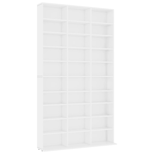 vidaXL CD Cabinet White 40.6"x9"x69.9" Chipboard