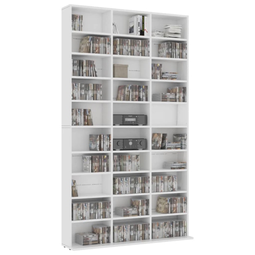 vidaXL CD Cabinet White 40.6"x9"x69.9" Chipboard