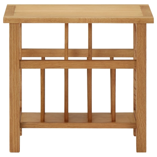 vidaXL Magazine Table 17.7"x10.6"x16.5" Solid Oak Wood