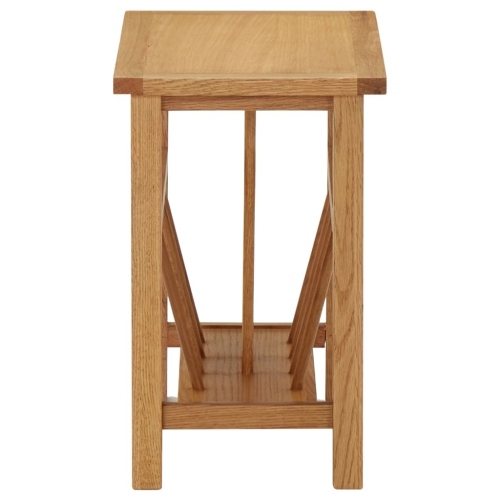 vidaXL Magazine Table 17.7"x10.6"x16.5" Solid Oak Wood