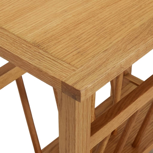 vidaXL Magazine Table 17.7"x10.6"x16.5" Solid Oak Wood