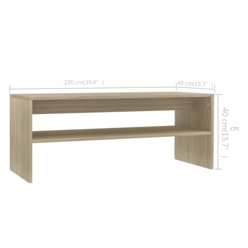 vidaXL Coffee Table Sonoma Oak 39.4"x15.7"x15.7" Chipboard