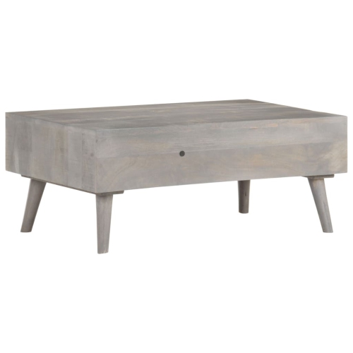 vidaXL Coffee Table Gray 39.4"x23.6"x15.7" Solid Rough Mango Wood