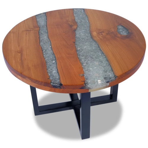 VIDAXL  Coffee Table Teak Resin 23.6"