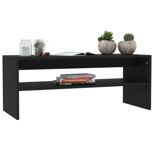 vidaXL Coffee Table Black 39.4"x15.7"x15.7" Chipboard