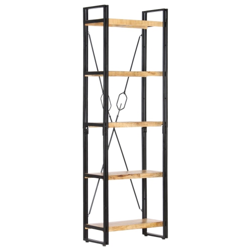vidaXL 5-Tier Bookcase 23.6x11.8"x70.9" Solid Mango Wood"