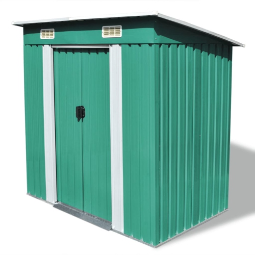 VIDAXL  Garden Shed Metal 74.8"x48.8"x71.3" In Green