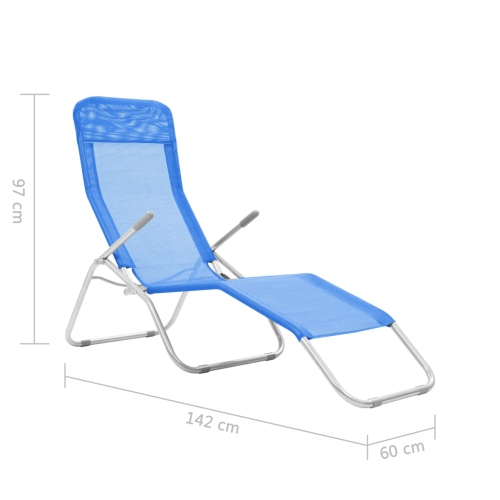 vidaXL Folding Sun Loungers 2 pcs Textilene Blue