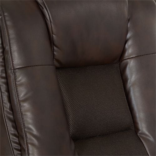 Executive Bonded Leather Chair in Espresso with Cocoa Coated Flip Arms