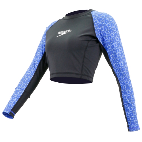 SPEEDO  Women's Long Sleeve Cropped Rash Guard, Xl