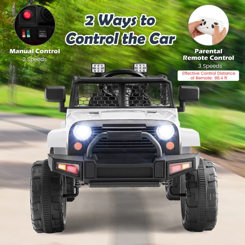 Costway 12V Battery Powered Ride On Truck Electric Kids Ride On Car with Remote Control 4-Wheel Vehicle Toy for Boys & Girls