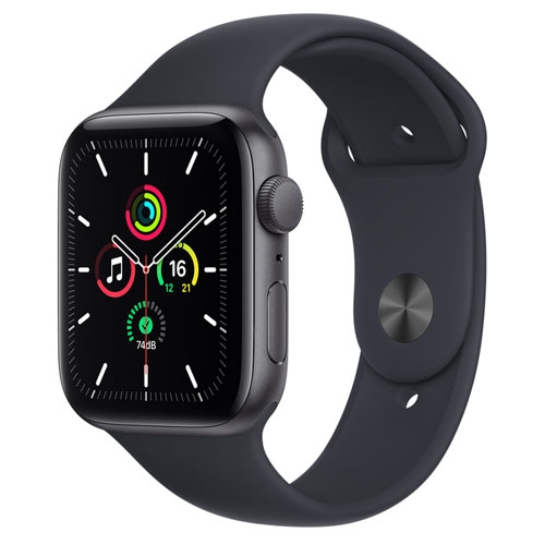 APPLE  Refurbished (Fair) - Watch Se (Gps) 44MM Space Aluminum Case With Midnight Sport Band (2021) In Grey