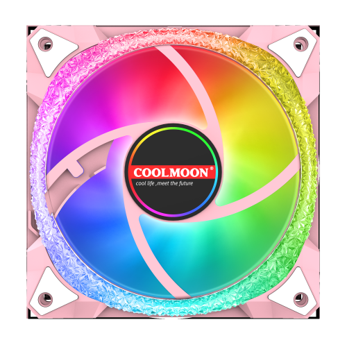 PC Case RGB LED Fan, 120mm, ARGB Cooling Fan, Ultra Quiet High Airflow , Addressable RGB Motherboard Sync Computer PC Cooling Pink