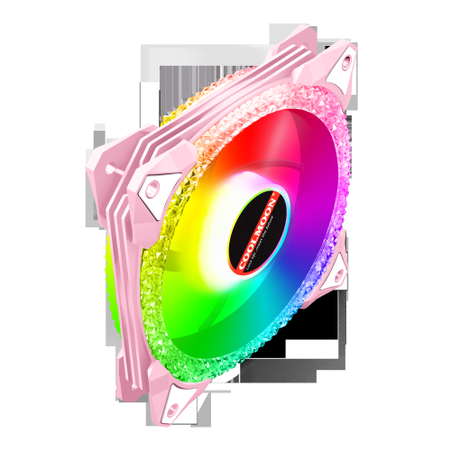 PC Case RGB LED Fan, 120mm, ARGB Cooling Fan, Ultra Quiet High Airflow , Addressable RGB Motherboard Sync Computer PC Cooling Pink